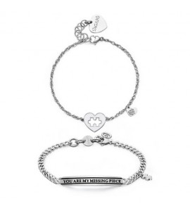Bracciale Donna Uomo Gioielli S\'agapò Me You in acciaio Puzzle sey23