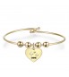 Bracciale Rigido Donna Gioielli Sagapò Be My Always in acciaio 316L pvd oro con Cuore e incisione Shine sbm47