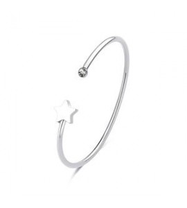 Bracciale Rigido Donna Gioielli Sagapò Click in acciaio con cristallo bianco stella sck240