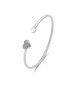 Bracciale Rigido Donna Gioielli Sagapò Click in acciaio con cuori cristalli bianchi sck242