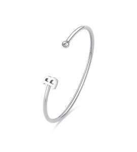 Bracciale Rigido Donna Gioielli Sagapò Click in acciaio con iniziale B sck213