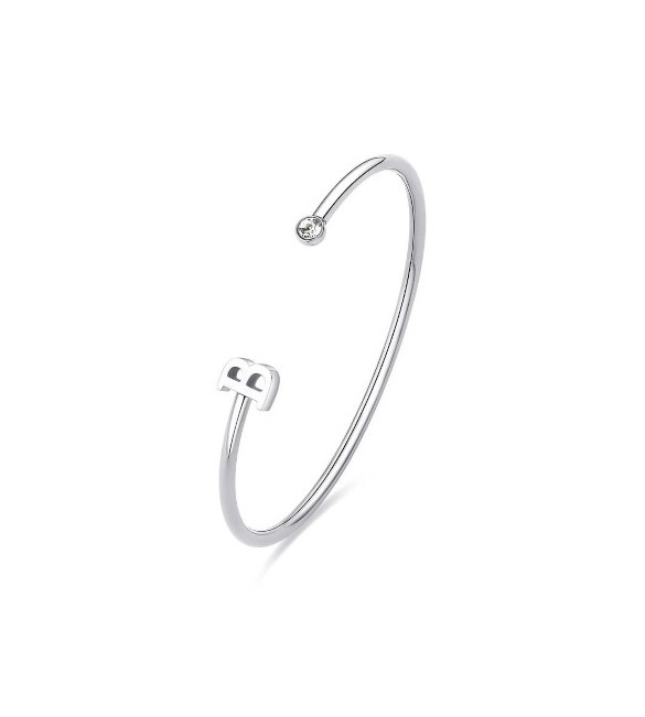 Bracciale Rigido Donna Gioielli Sagapò Click in acciaio con iniziale B sck213