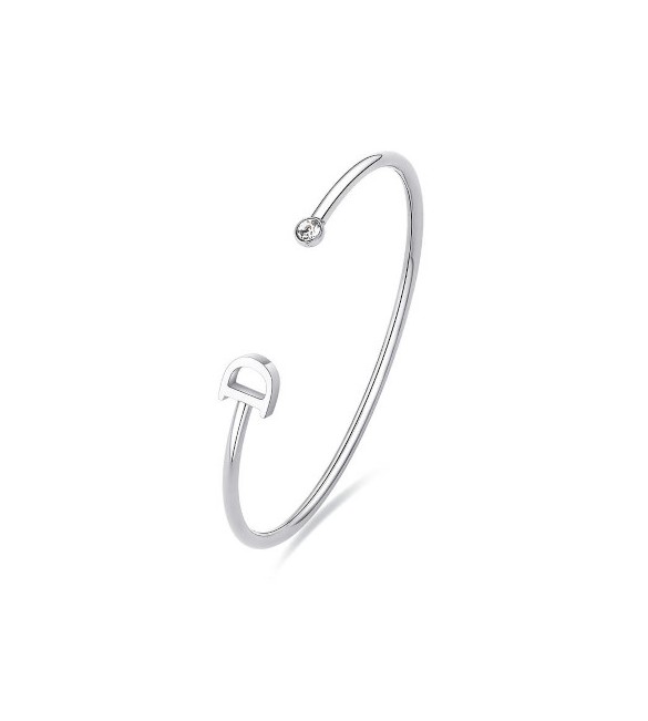 Bracciale Rigido Donna Gioielli Sagapò Click in acciaio con iniziale D sck215
