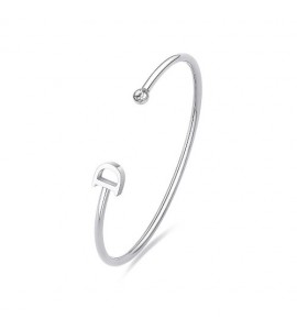 Bracciale Rigido Donna Gioielli Sagapò Click in acciaio con iniziale D sck215