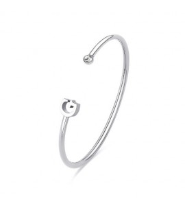 Bracciale Rigido Donna Gioielli Sagapò Click in acciaio con iniziale G sck218