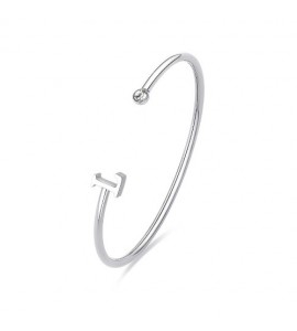 Bracciale Rigido Donna Gioielli Sagapò Click in acciaio con iniziale L sck223