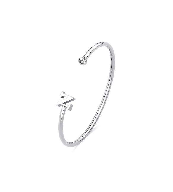 Bracciale Rigido Donna Gioielli Sagapò Click in acciaio con iniziale N sck225