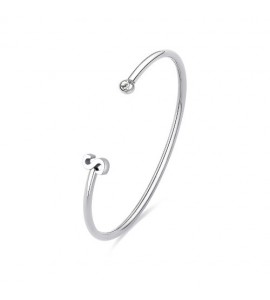 Bracciale Rigido Donna Gioielli Sagapò Click in acciaio con iniziale S sck229