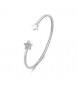 Bracciale Rigido Donna Gioielli Sagapò Click in acciaio con stelle cristalli bianchi sck243