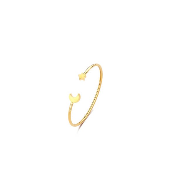 Bracciale Rigido Donna Gioielli Sagapò Click in acciaio pvd oro con stella e luna sck241
