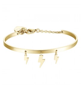 Bracciale Rigido Donna Gioielli Sagapò Tricony in acciaio 316L pvd oro con charm sty11