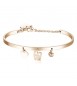 Bracciale Rigido Donna Gioielli Sagapò Tricony in acciaio 316L pvd oro rosa con charm sty17