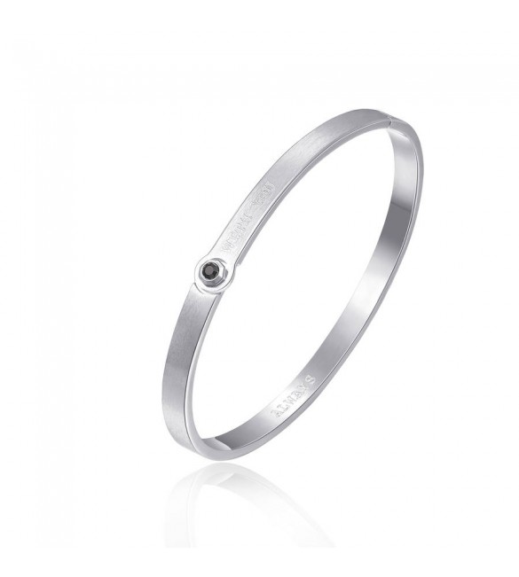 Bracciale Rigido Unisex Gioielli Brosway WithYou in acciaio e cristallo black bwy15a