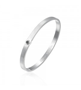 Bracciale Rigido Unisex Gioielli Brosway WithYou in acciaio e cristallo jet mm 70 bwy38b