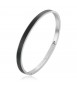 Bracciale Rigido Unisex Gioielli Brosway WithYou in acciaio e pelle nera mm 62 bwy34a