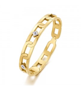 Bracciale Rigido Unisex Gioielli Brosway WithYou in acciaio pvd oro e cristalli crystal bwy20