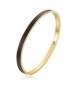 Bracciale Rigido Unisex Gioielli Brosway WithYou in acciaio pvd oro e pelle marrone mm 70 bwy35b