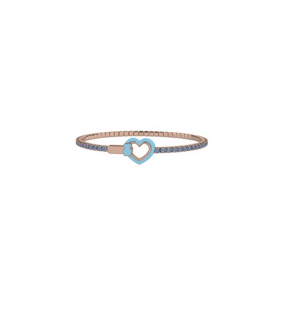 Bracciale Tennis Bimba Mamma Gioielli Nanan Bijou Cuore azzurro nan0402