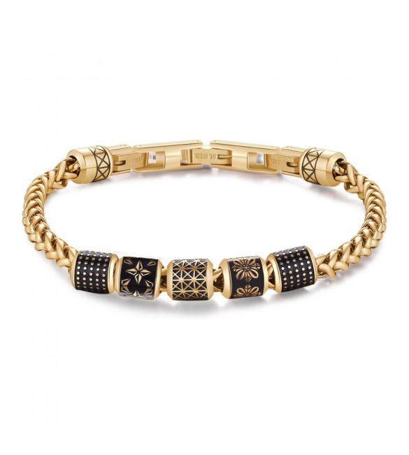 Bracciale Uomo Gioielli Brosway Bullet Acciaio pvd oro e smalto bul25