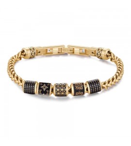 Bracciale Uomo Gioielli Brosway Bullet Acciaio pvd oro e smalto bul25