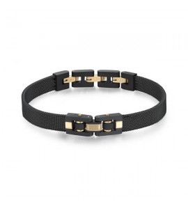Bracciale Uomo Gioielli Brosway Doha in acciaio 316L pvd nero satinato semirigido bdh16