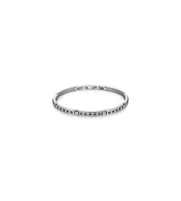 Bracciale Uomo Gioielli Brosway Forge in acciaio con zirconi neri bgf11