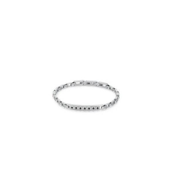 Bracciale Uomo Gioielli Brosway Forge in acciaio con zirconi neri bgf13