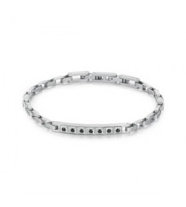 Bracciale Uomo Gioielli Brosway Forge in acciaio con zirconi neri bgf13