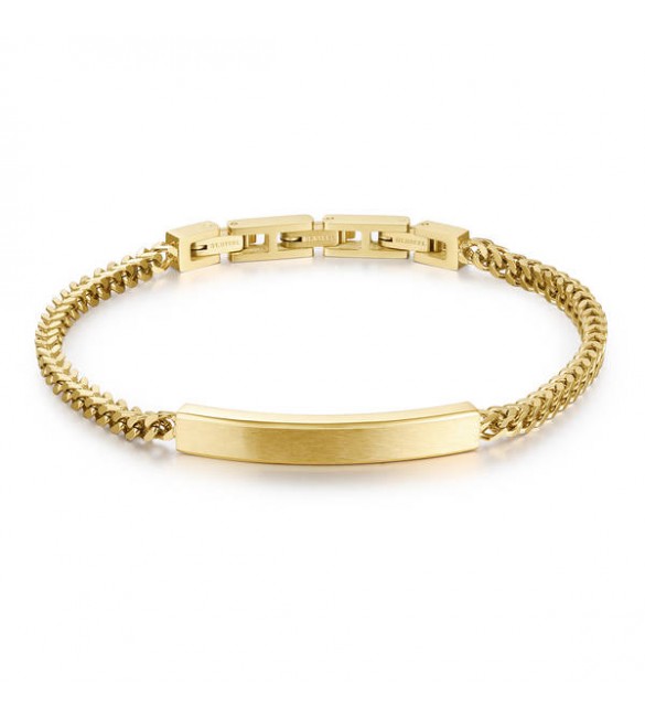 Bracciale Uomo Gioielli Brosway Ink in acciaio 316L pvd oro con Military Tag bik12