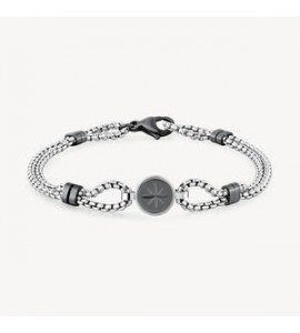 Bracciale Uomo Gioielli Brosway Poseidon in acciaio pvd gun e madreperla bpn11