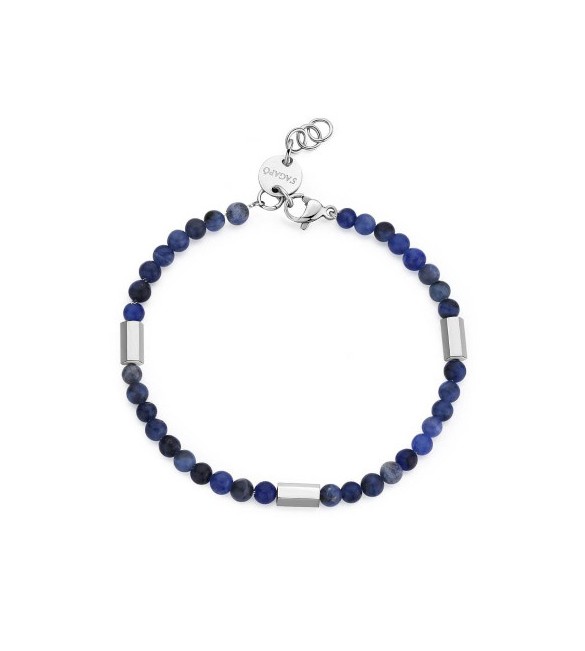 Bracciale Uomo Gioielli S\'agapò Riot in acciaio e sodalite srt11