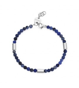 Bracciale Uomo Gioielli S\'agapò Riot in acciaio e sodalite srt11