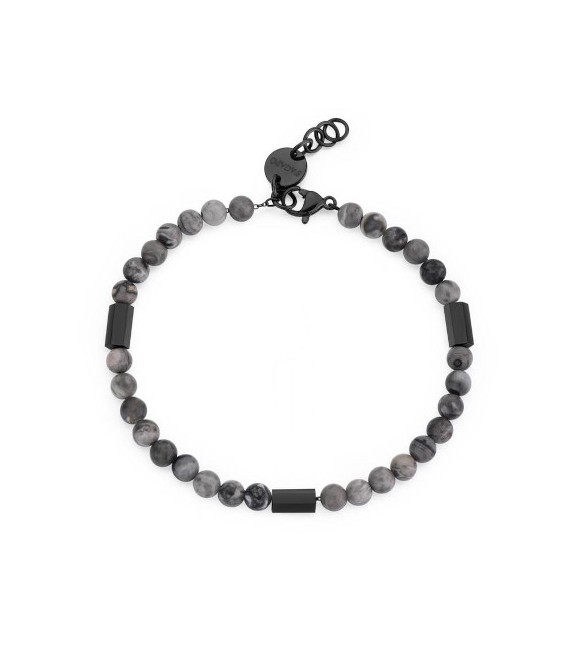 Bracciale Uomo Gioielli S\'agapò Riot in acciaio pvd gun e pietra picasso srt15