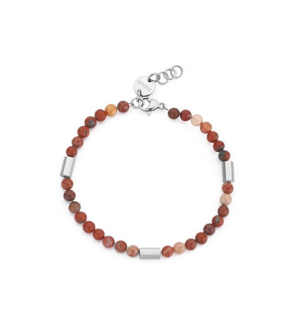 Bracciale Uomo Gioielli S\'agapò Riot in acciaio pvd oro e pietra diaspro srt16