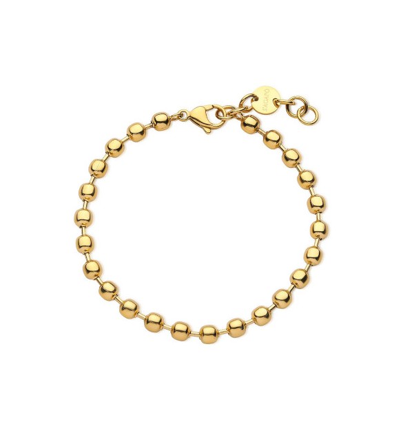 Bracciale Uomo Gioielli S\'agapò Ripple in acciaio pvd oro catena palline srp66