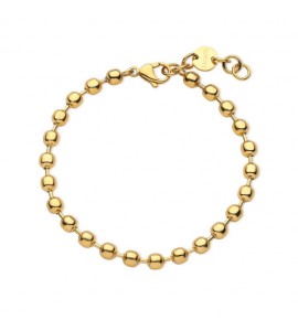 Bracciale Uomo Gioielli S\'agapò Ripple in acciaio pvd oro catena palline srp66