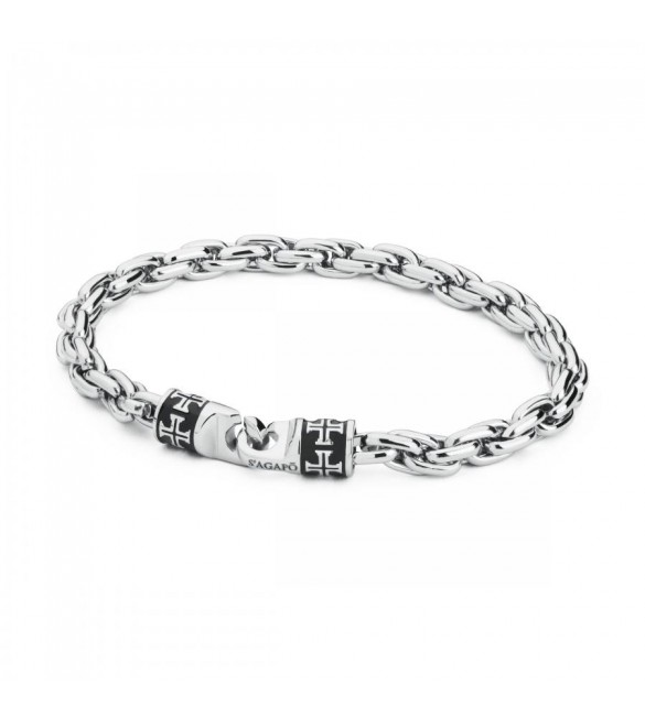 Bracciale Uomo Gioielli Sagapò Admiral in acciaio 316L smalto nero sam13
