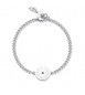 Bracciale Uomo Gioielli Sagapò Be My Family in acciaio con piastra cristallo e incisione Fratelli - Uniti per sempre sby030