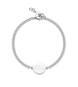 Bracciale Uomo Gioielli Sagapò Be My Family in acciaio con piastra e incisione Sogna in grande sby031