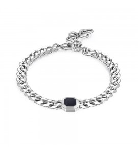 Bracciale Uomo Gioielli Sagapò Castle in acciaio catena grumetta e smalto sca11