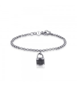 Bracciale Uomo Gioielli Sagapò Charisma in acciaio 316L Lucchetto shs17