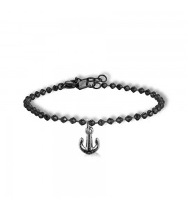 Bracciale Uomo Gioielli Sagapò Charisma in acciaio 316L pvd nero Ancora shs20
