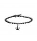 Bracciale Uomo Gioielli Sagapò Charisma in acciaio 316L pvd nero Ancora shs20