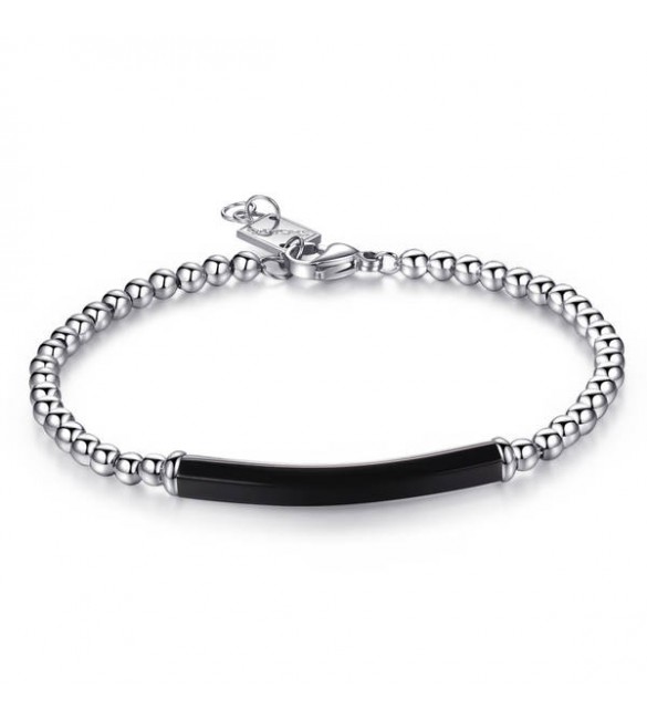 Bracciale Uomo Gioielli Sagapò Nemesis in acciaio 316L lucido pvd nero sne18