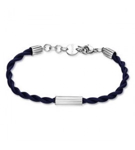 Bracciale Uomo Gioielli Sagapò Panama in acciaio e gomma nera spa22