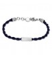 Bracciale Uomo Gioielli Sagapò Panama in acciaio e gomma nera spa22