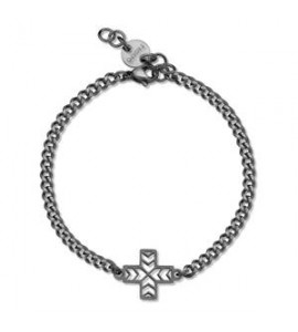Bracciale Uomo Gioielli Sagapò Rebel in acciaio pvd gun Croce srb15