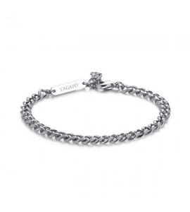 Bracciale Uomo Gioielli Sagapò Ripple in acciaio 316L catena grumetta diamantata piccola srp19
