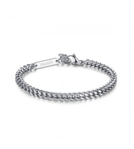 Bracciale Uomo Gioielli Sagapò Ripple in acciaio 316L catena spiga quadrata srp17