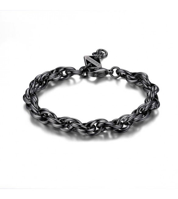 Bracciale Uomo Gioielli Sagapò Ripple in acciaio 316L pvd gun brunito catena srp33